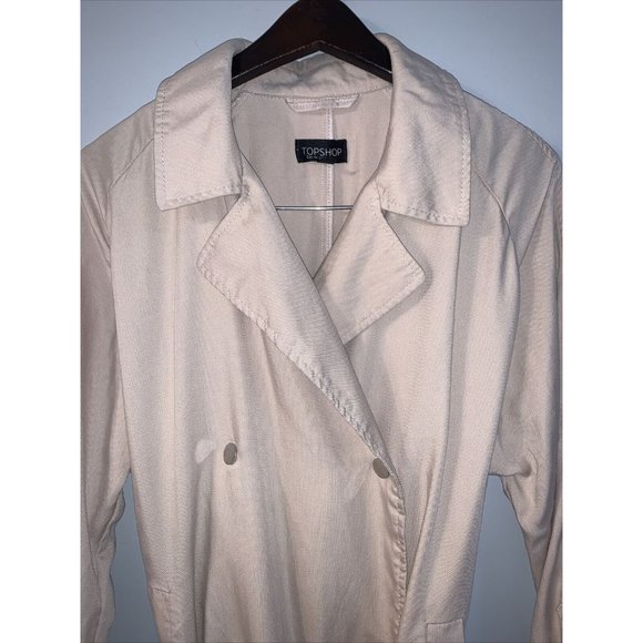 TopShop Beige Summer Trench Coat NWOT Sz 6 - Picture 3 of 10